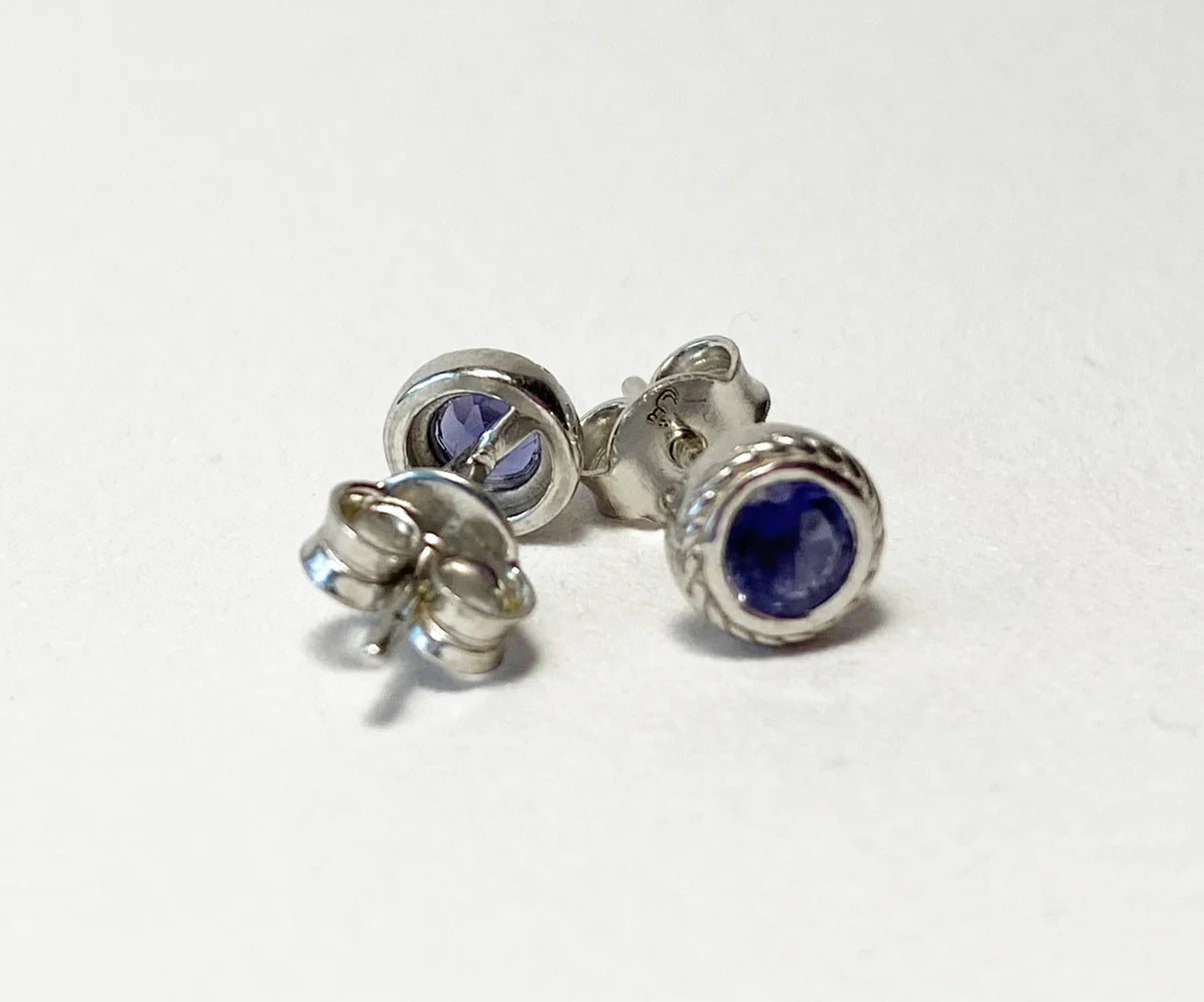 Silver Iolite Earrings