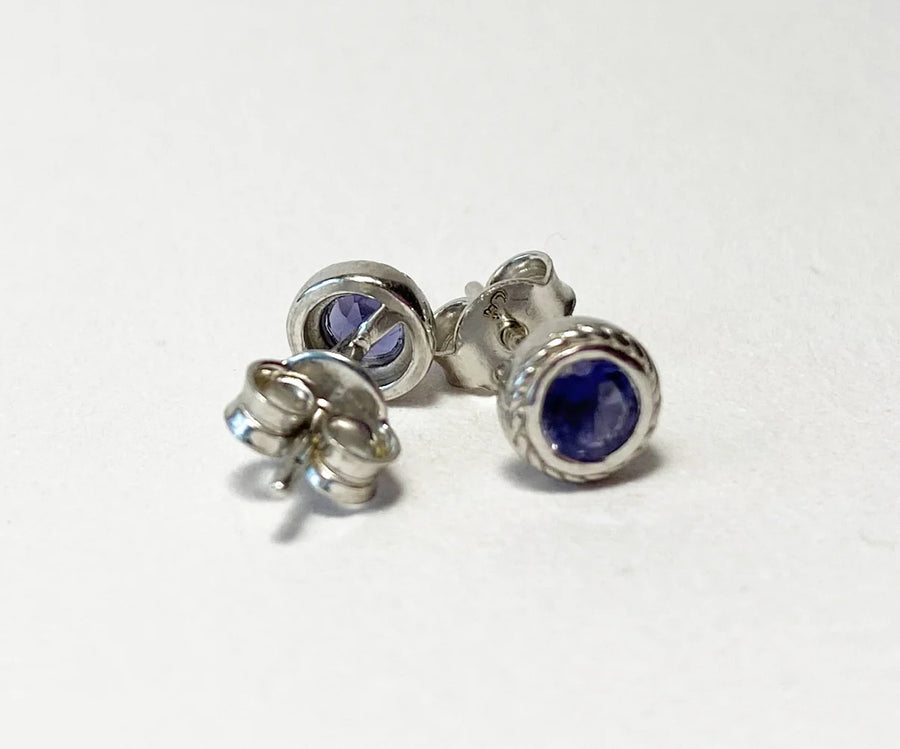 Silver Iolite Earrings